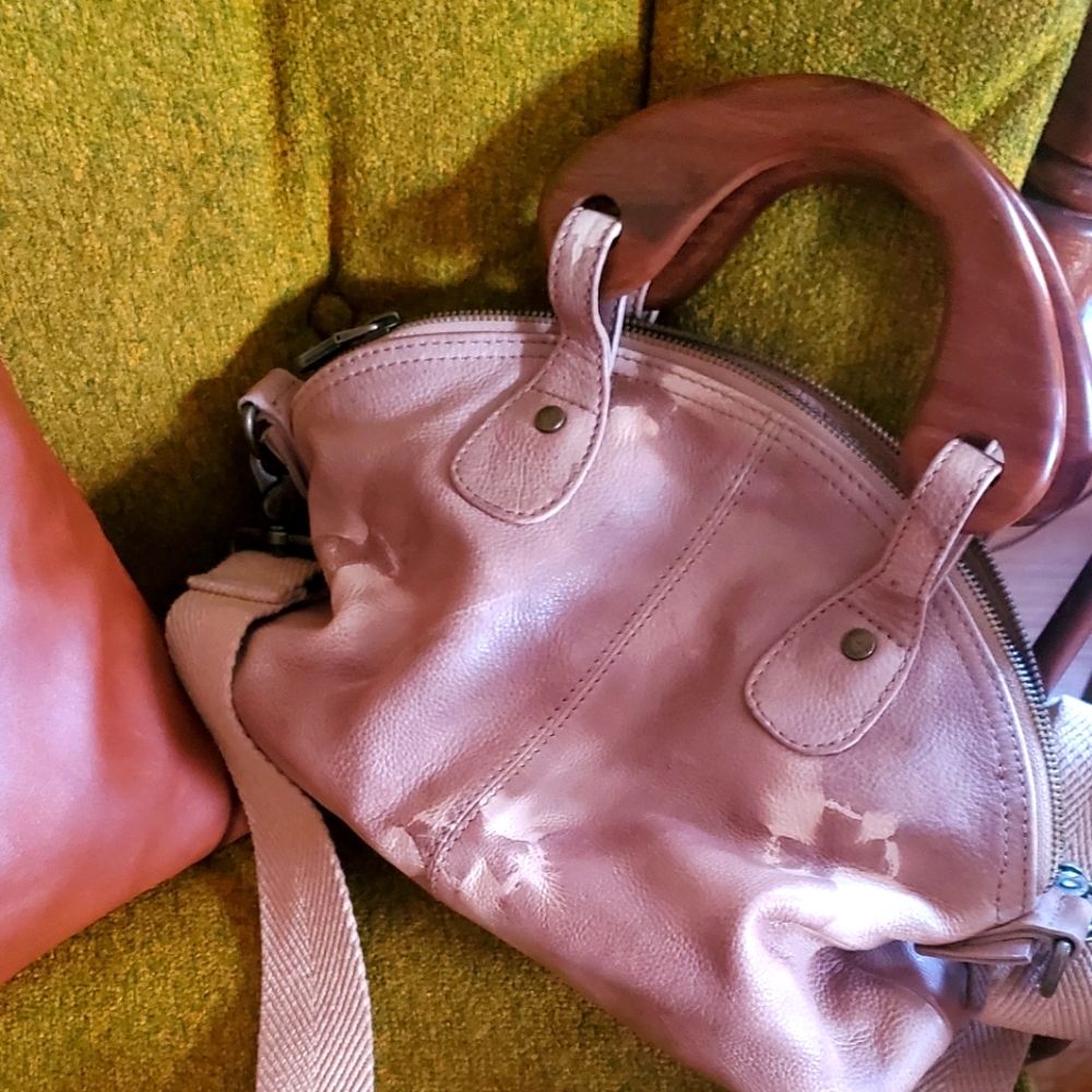 Anthropologie Mini Willow Bag, tie dye leather